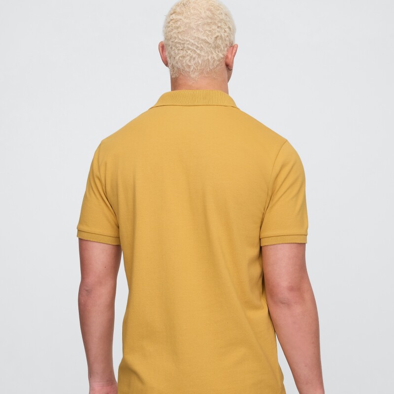 V-STRETCH PIQUE POLO - SOLID HONEY IM HOME