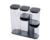 Set de 5 Contenedores con Soporte Joseph Joseph Podium™ Gris - PREVENTA Set de 5 Contenedores con Soporte Joseph Joseph Podium™ Gris - PREVENTA