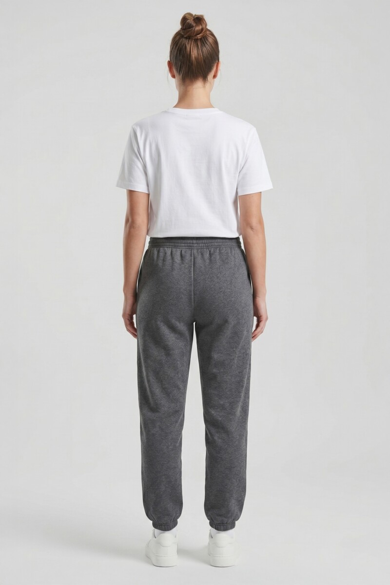 Pantalón dep clásico c/puños elásticos - UNISEX Gris melange oscuro
