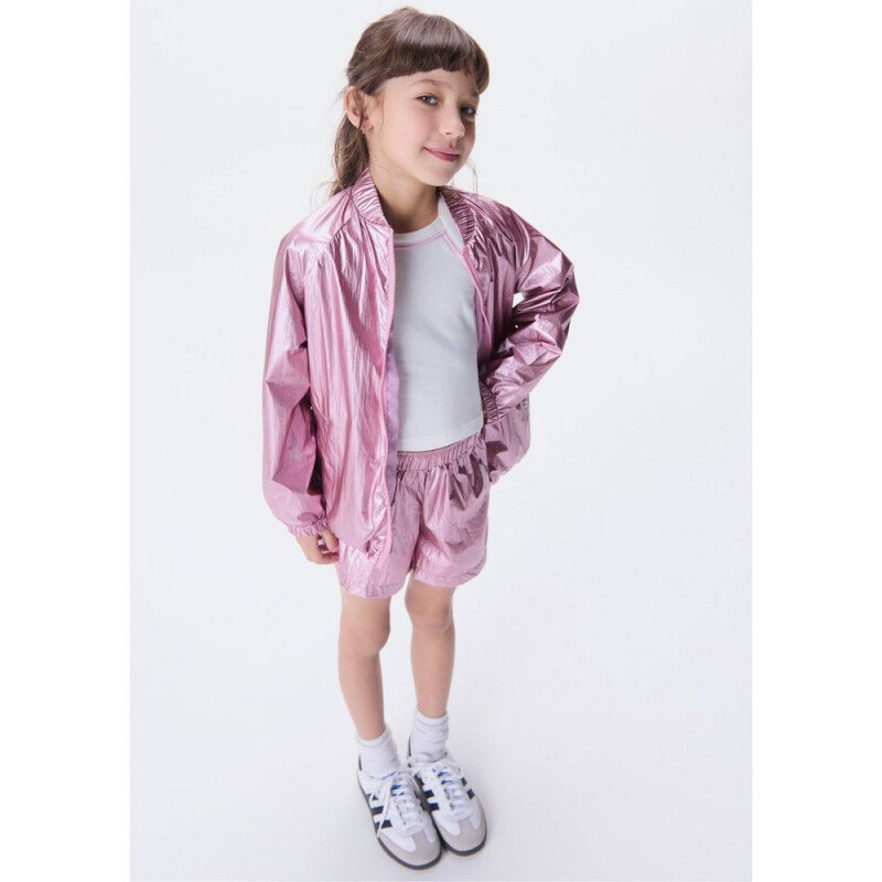 SHORTS FEM ROSA/GRAFITO