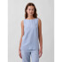 LONGLINE SHELL - LINEN BLUE SUEDE