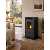 Calefactor Selma a pellet WiFi - con Kit de techo 6kW Negro