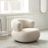 Sillón Puff ComboHome Kumo Redondo Corderito Diseño Premium Blanco 1