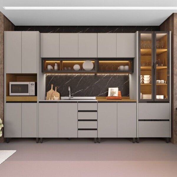 COCINA MODULADA 3.4 MT CON LUZ - ALMA COCINA MODULADA 3.4 MT CON LUZ - ALMA