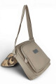 Morral Cruzado (Bandolera) en Tafeta Amasada Beige