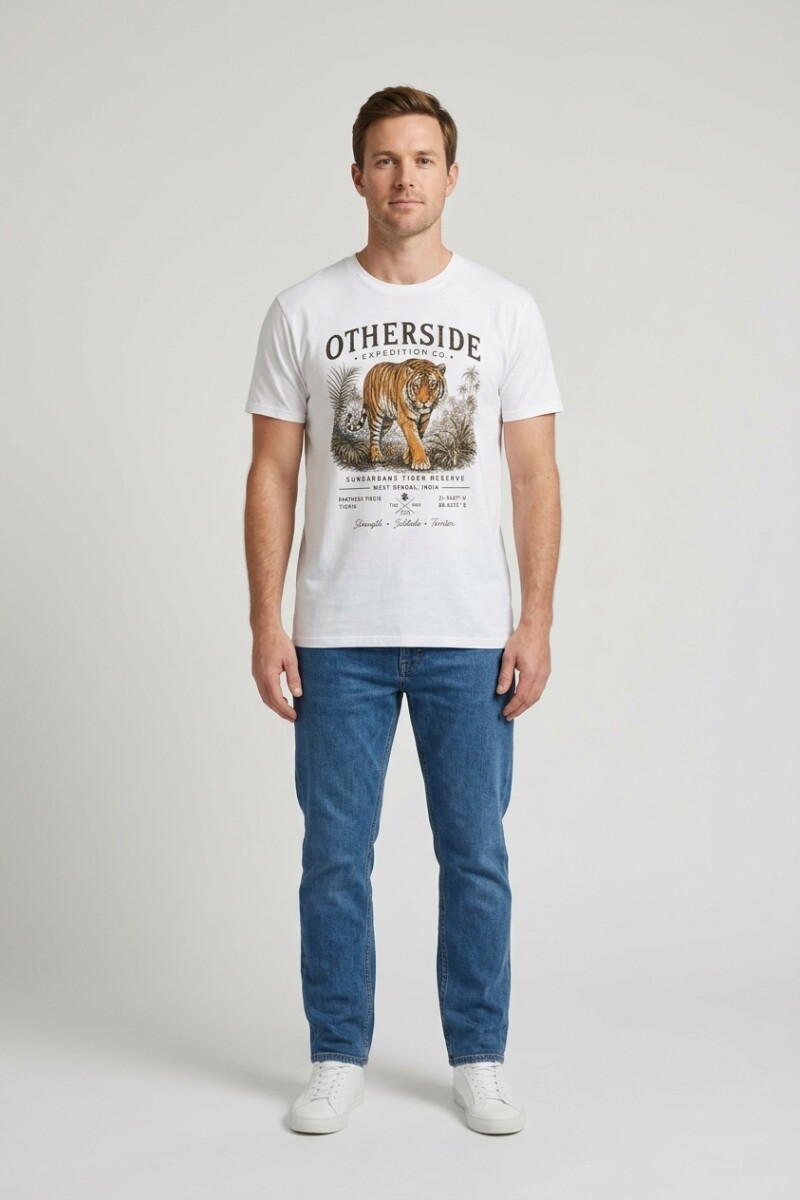 Camiseta estampada Tigre BLANCO