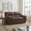 Sillon Livintus 2 Cuerpos Cuero Natural Cafe