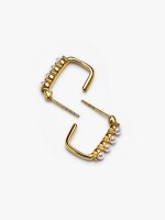 Aros Abiertos Con Perlas - Acero Inoxidable dorado