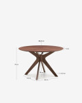 Mesa redonda Naanim de chapa de nogal Ø 120 cm.