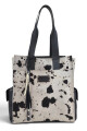 Bolso Tote de Cuero Vacuno y Pelo Natural Negro