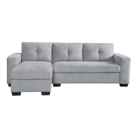 SOFÁ C/CHAISE MÁS DE 4 CUERPOS TELA GRIS DETROIT