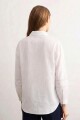 Camisa bordada y calada blanco
