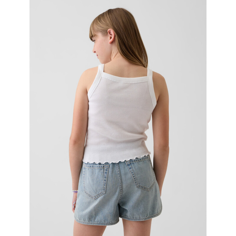 FRCH SQ NECK RIBBED LOGO TANK FRESH WHITE