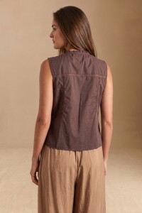 Blusa Bordada Marron