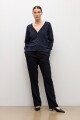 Cardigan abotonado azul marino
