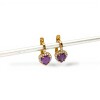 Caravanas pendiente Amatista corazón- Oro bajo - Amatista y Zirconia - CA8069 conpiedra