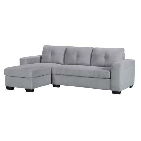 SOFÁ C/CHAISE MÁS DE 4 CUERPOS TELA GRIS DETROIT