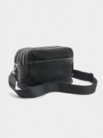 Bolso Bandolera De Nylon Con Solapa negro