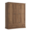 Ropero 3 Puertas 2 Cajones Madera - Linea Mexicana Oscuro