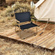 Silla plegable para campamento símil madera Grande Negro