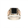 Anillo Mesa-Plata y Oro-Piedra Onix-AN5163 conpiedra