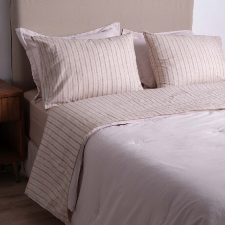 JUEGO SÁBANAS SUPER KING ALGODON-Y-POLIESTER NATURAL-BEIGE STRIPE BEIGE