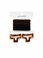 SET GOMITAS Y BROCHES MARRON
