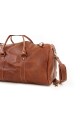Bolso de viaje en cuero grande Marrón claro