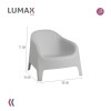 Set de 2 Silla Plastico Skarpo Jardin Liso Gris