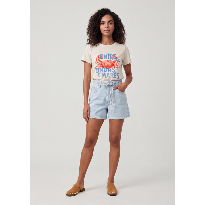 SHORTS JEANS FEM AZUL CLARO