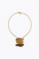 Collar de acero machacado dorado