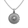 Dije circulo vintage- Plata 925 inflada quemada - sin piedra- CP4835 conpiedra