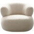 Sillón Puff ComboHome Kumo Redondo Corderito Diseño Premium Blanco 1