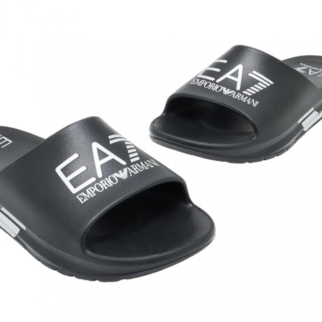 AE7 Crusher Distance slides with oversized logo Black / Silver Metallic / Orange