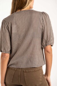 Blusa Gingham Chocolate