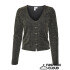 VMRITA L/S V-NECK TOP JRS BTQ BLACK D. GOLD LUREX