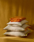 Almohadón Disea de lino beige con detalle naranja, 45 x 45 Almohadón Disea de lino beige con detalle naranja, 45 x 45