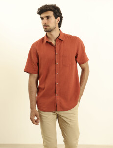 012265 CAMISA HARRINGTON LABEL Ladrillo