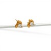 Caravanas Solitario ondas de oro - Oro bajo - Zirconia- CA8162 sinpiedra