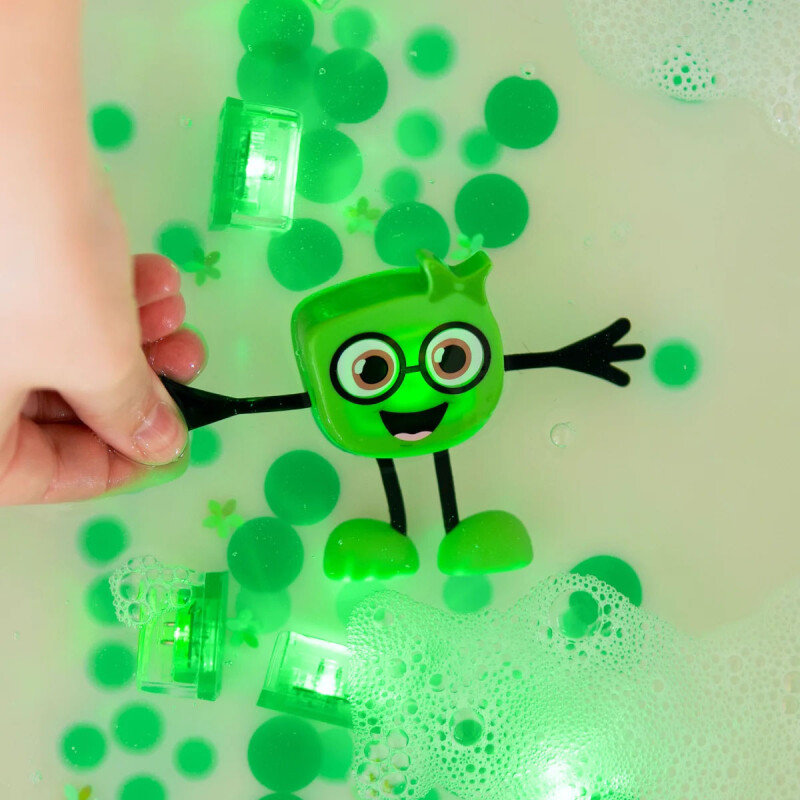 Glo Pals Set personaje + 2 cubos iluminados Verde