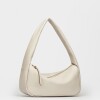 Cartera al hombro Nicky en cuero graneado Blanco