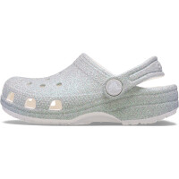 Classic Clog Iridescent Glitter Blanco