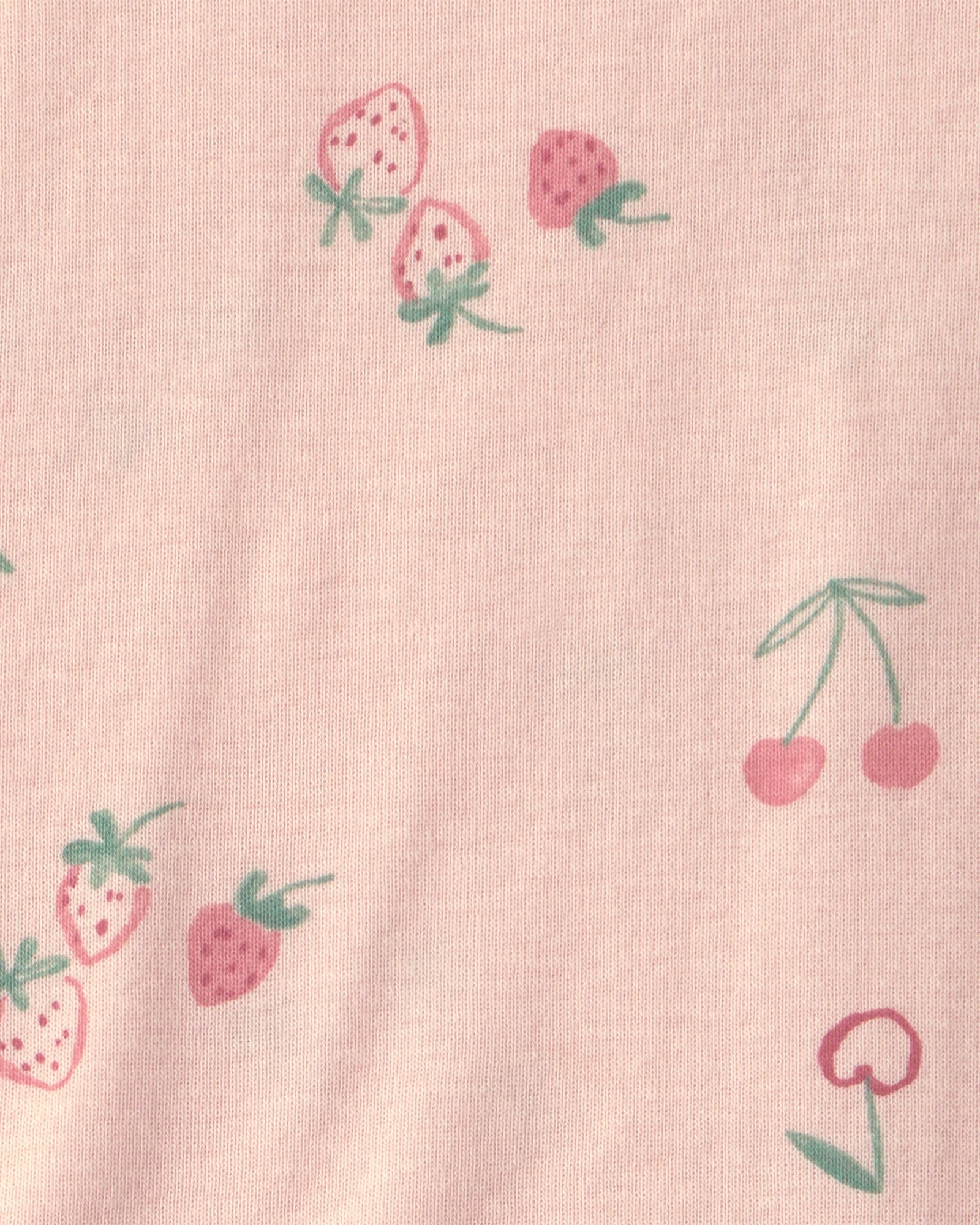 Set tres piezas de algodón, pantalón y bodies, rosado, diseño frutillas Sin color