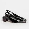 Stiletto Marga en cuero charol arrugado Negro