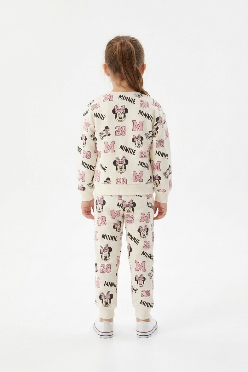 Conjunto m/l largo full print niña MINNIE BLANCO