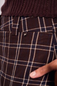 Pantalón Extra Wide Cuadros Marino