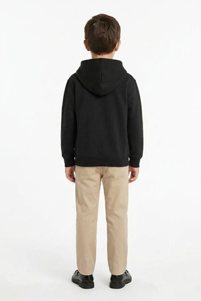 Campera deportiva clásica con capucha NEGRO
