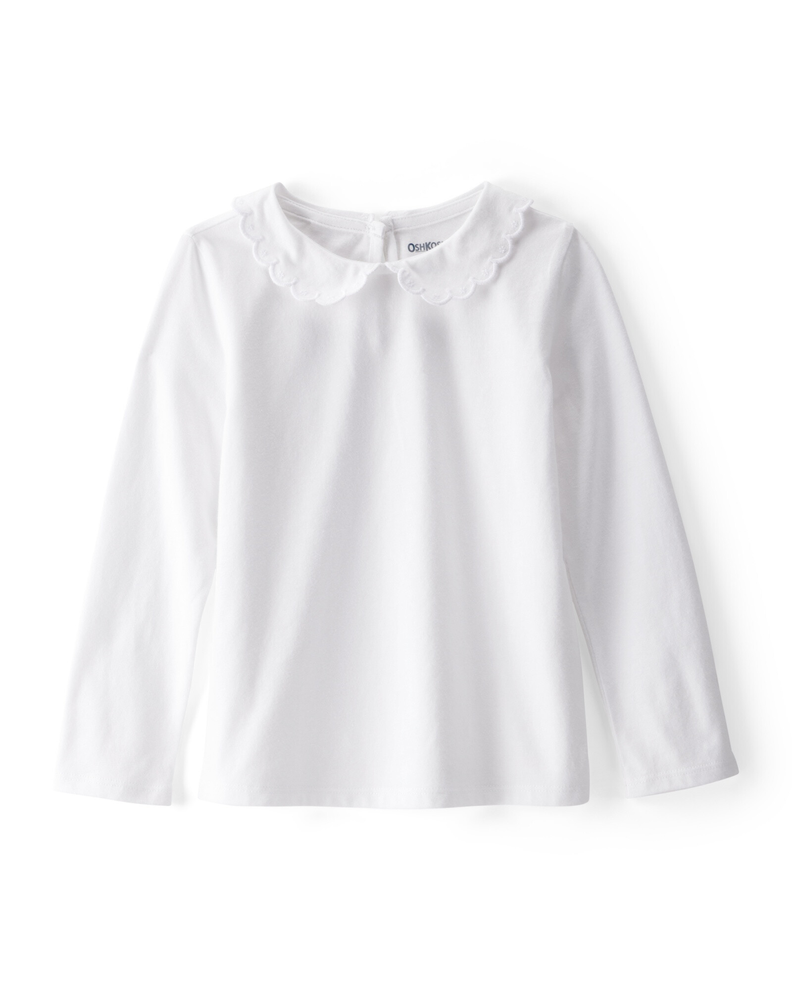 Blusa de algodón, con cuello mago, blanca Sin color