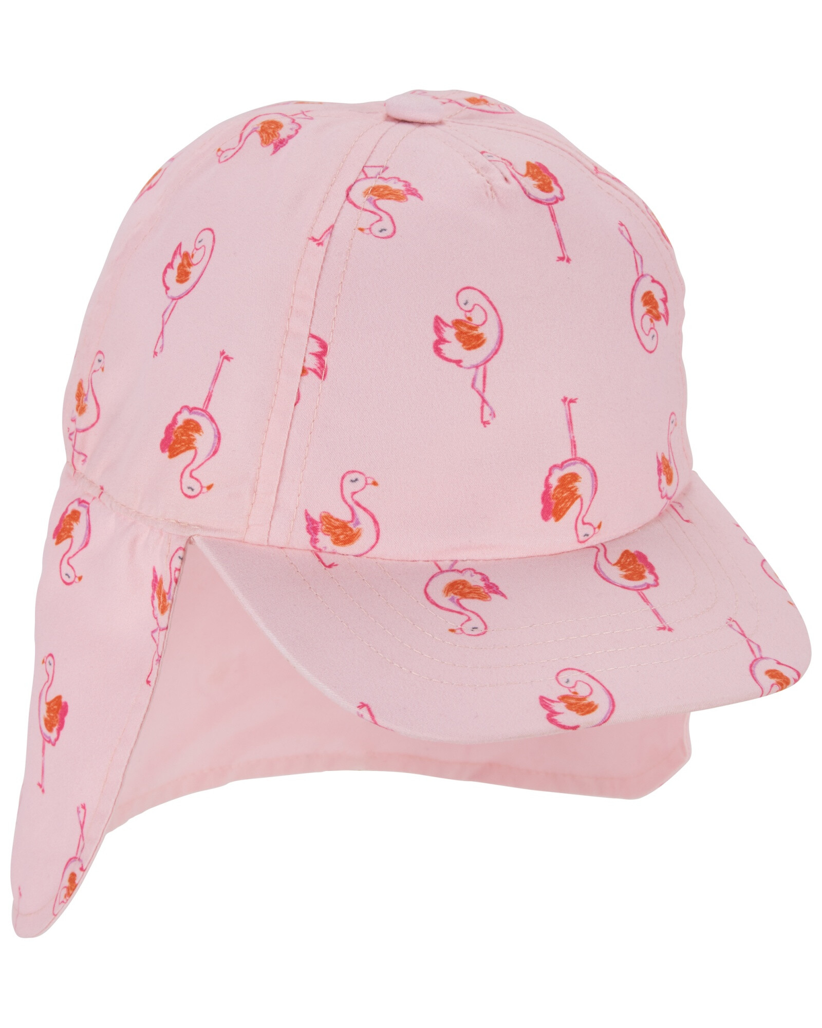 Gorra con visera y solapa, protección UPF 50+, diseño flamencos Sin color