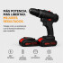 Taladro Percutor Atornillador + 2 Baterías 48V Inalambrico Negro